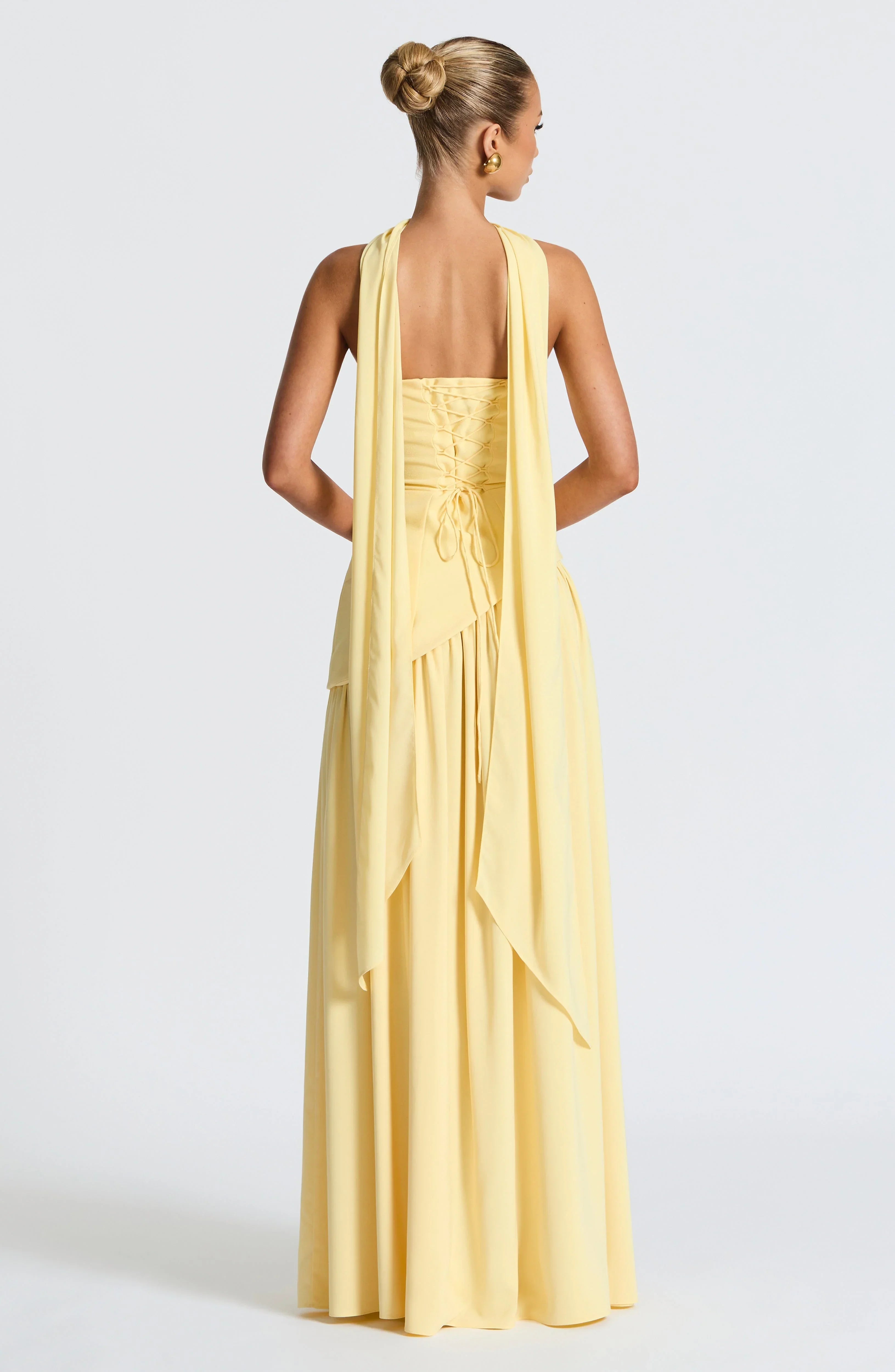 Wedding Guest Halterneck Maxi Dress with High Slit for Women