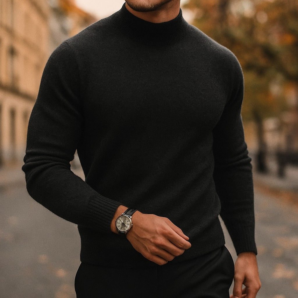 Roll Neck Knit Jumper for Men