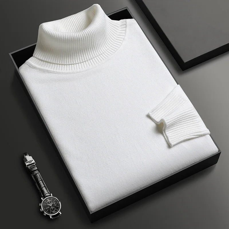 Roll Neck Long Sleeve Jumper for Women - White