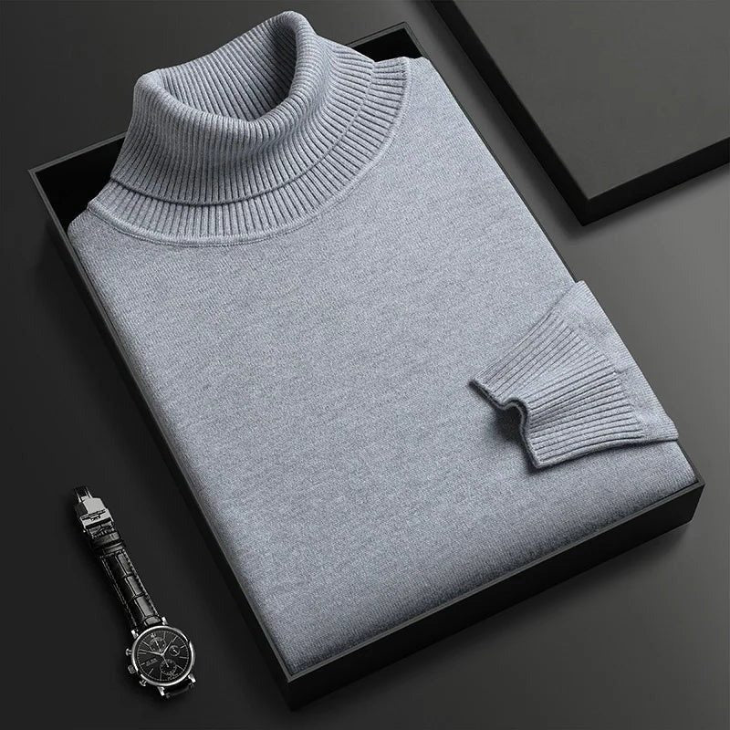 Roll Neck Long Sleeve Jumper for Women - Light Grey