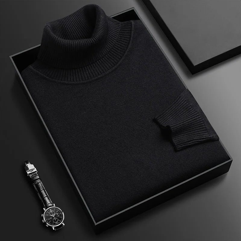 Roll Neck Long Sleeve Jumper for Women - Black