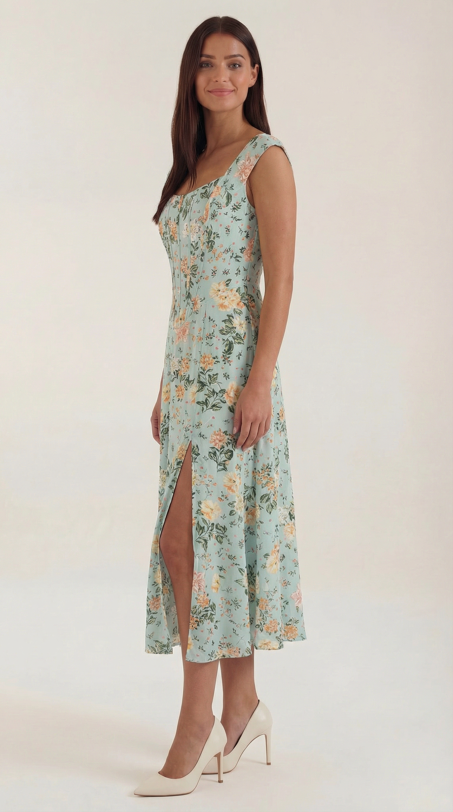 Floral A-Line Midi Dress Wedding Guest for Women
