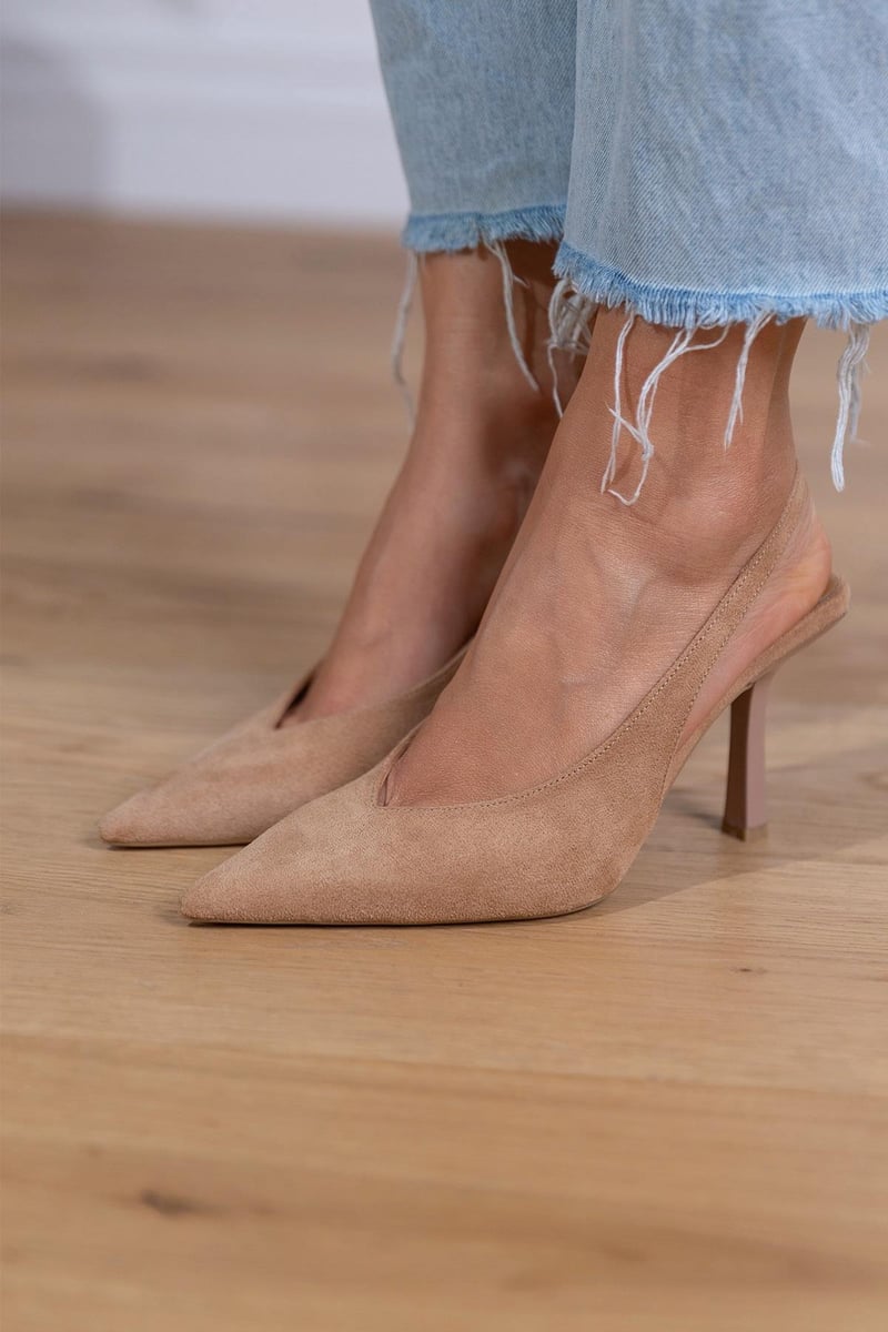 Pointed Toe Heels for Women - Beige