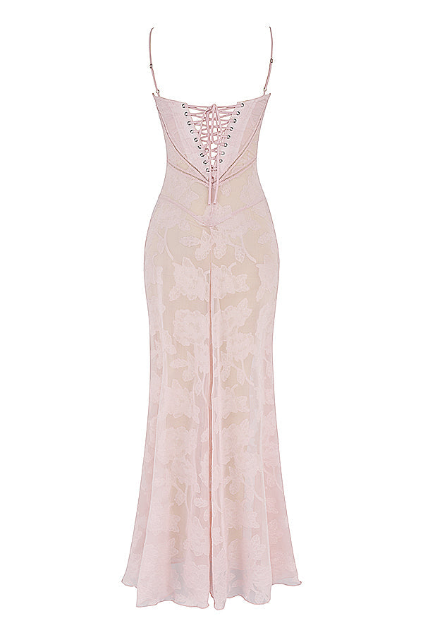 Lace-Up Wedding Guest Maxi Dress for Women