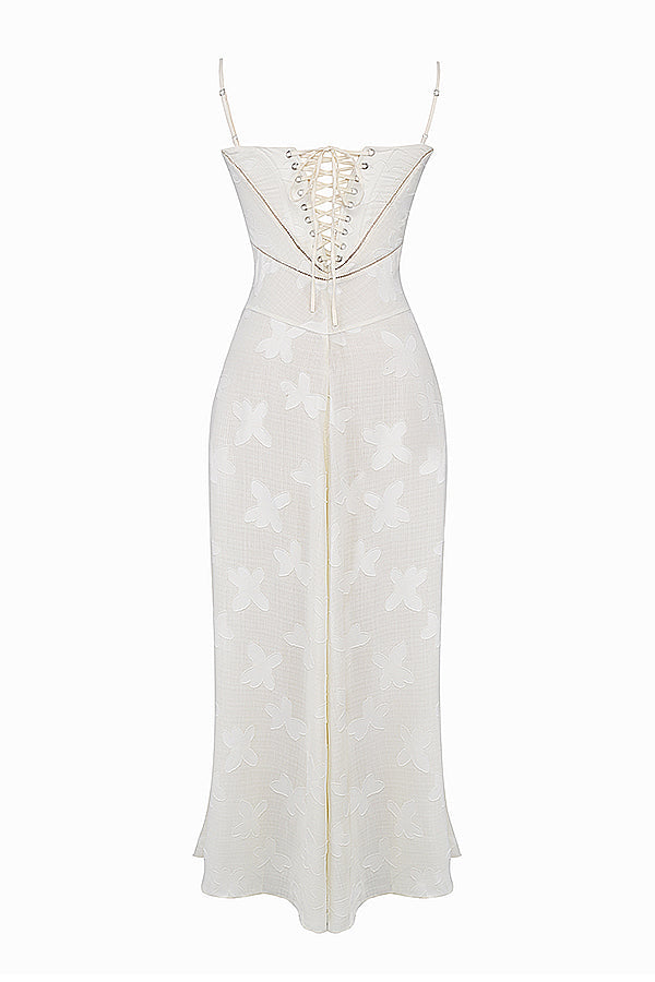 Lace-Up Wedding Guest Maxi Dress for Women