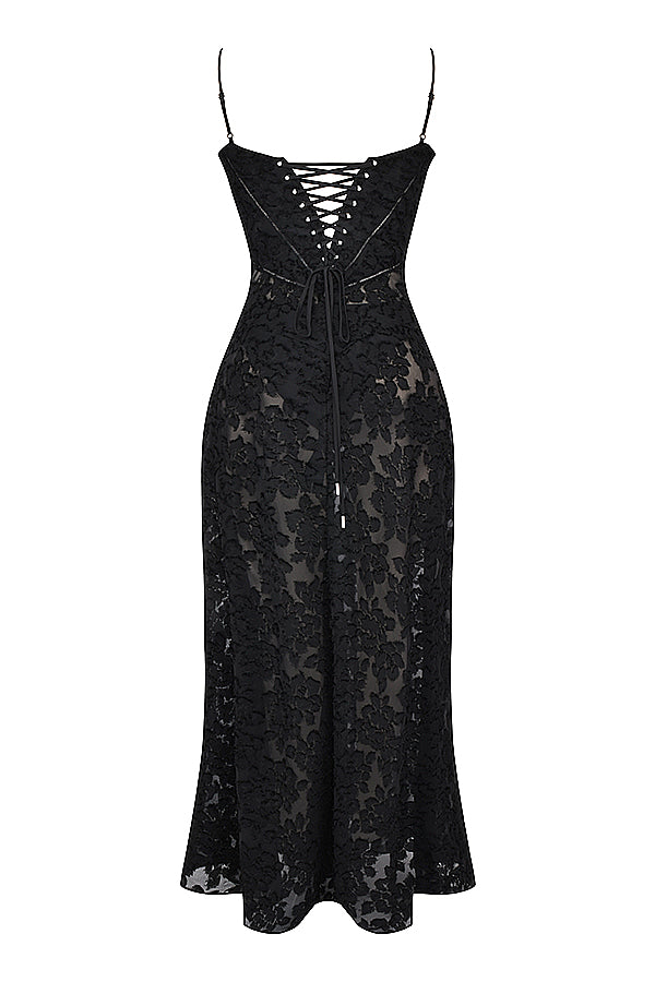 Lace-Up Wedding Guest Maxi Dress for Women
