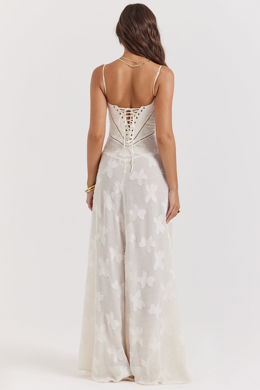 Lace-Up Wedding Guest Maxi Dress for Women