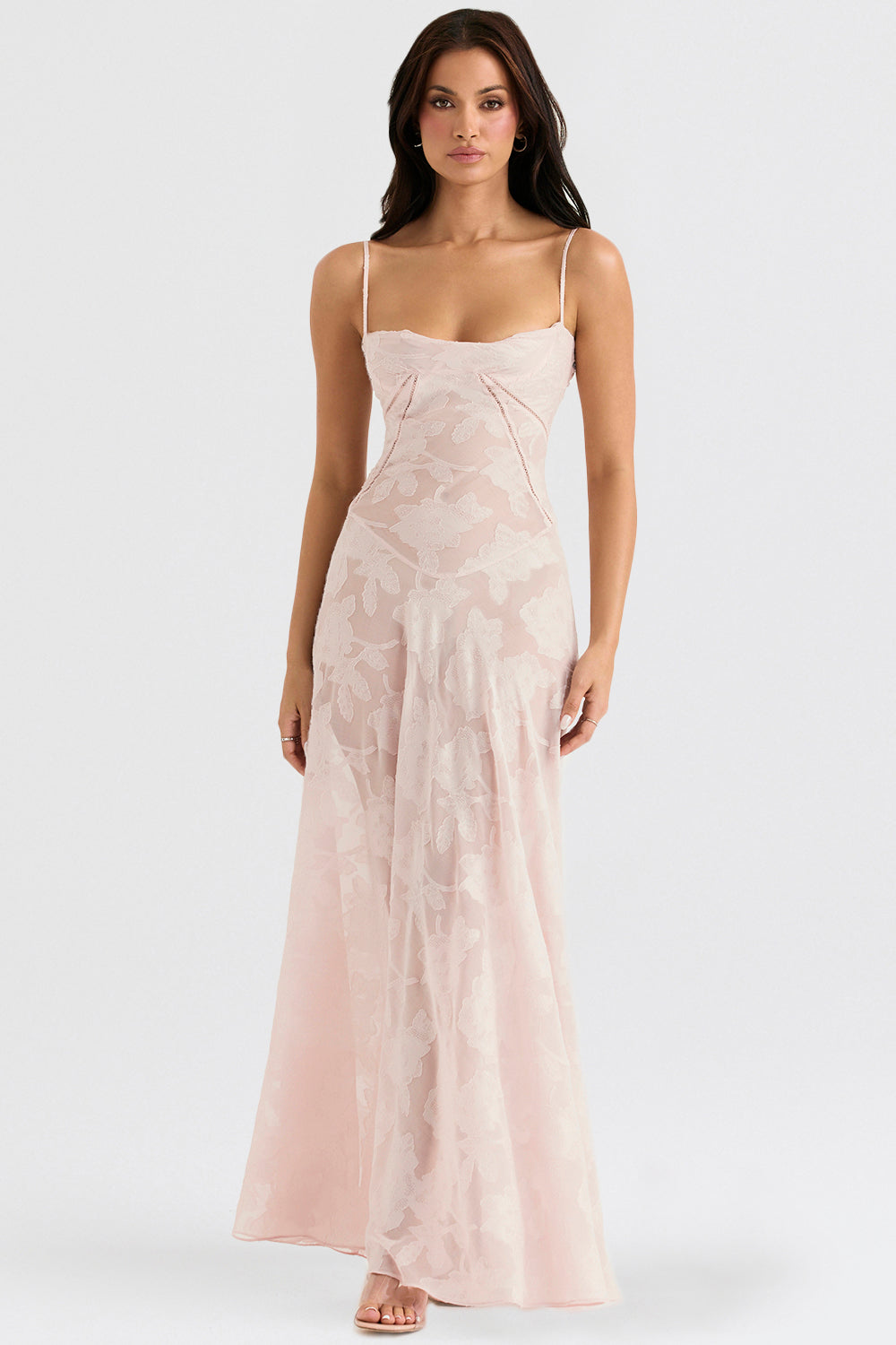 Lace-Up Wedding Guest Maxi Dress for Women