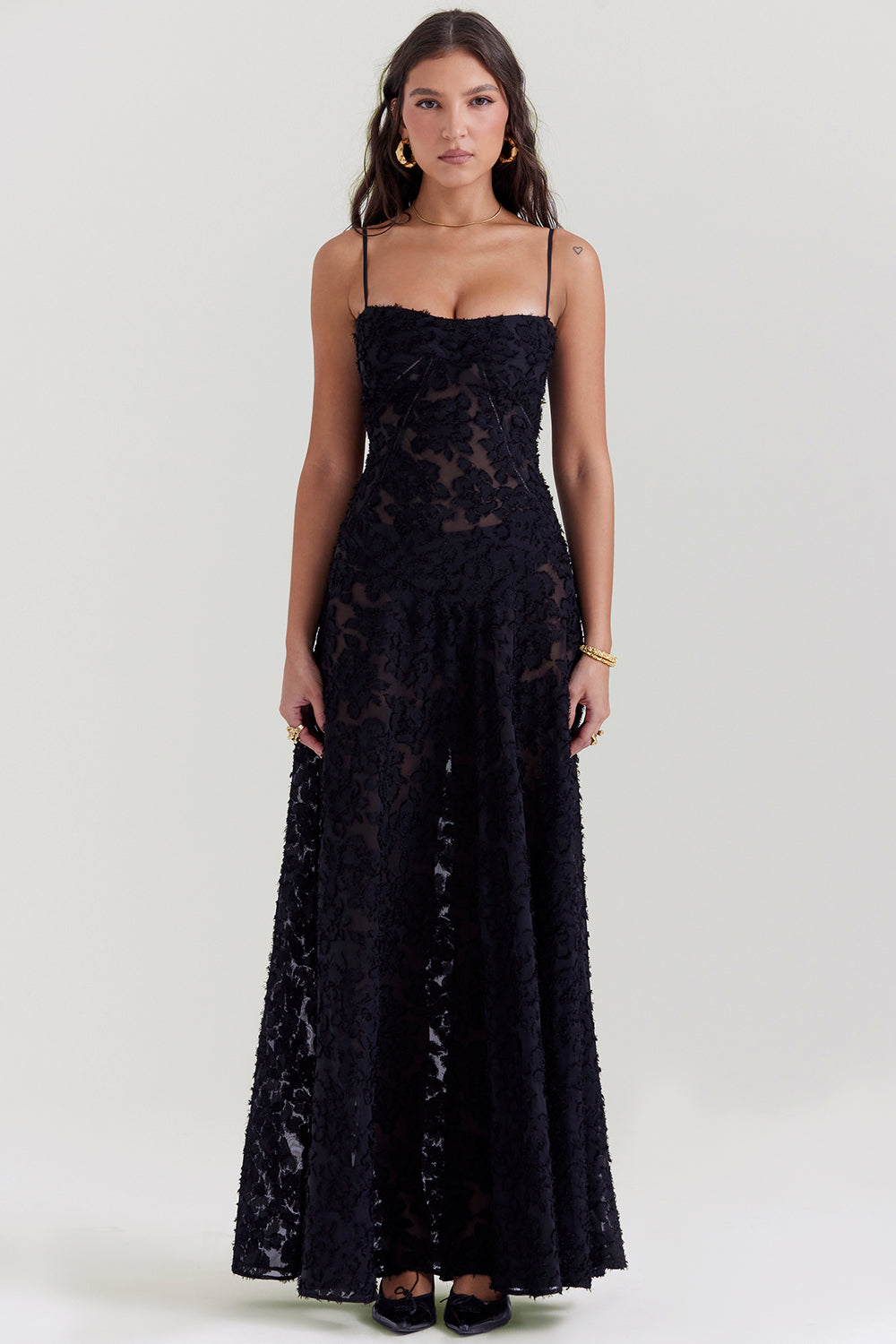 Lace-Up Wedding Guest Maxi Dress for Women