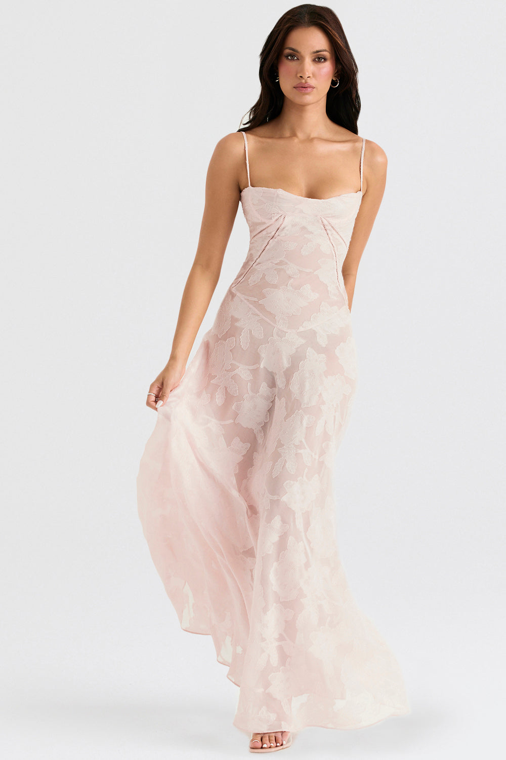 Lace-Up Wedding Guest Maxi Dress for Women