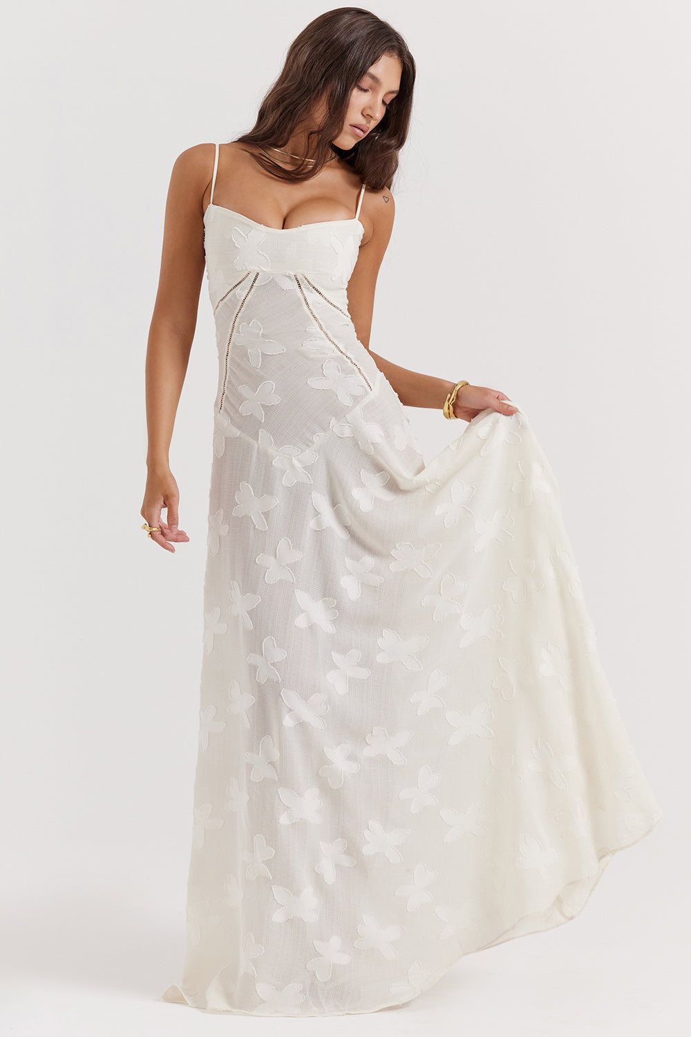 Lace-Up Wedding Guest Maxi Dress for Women