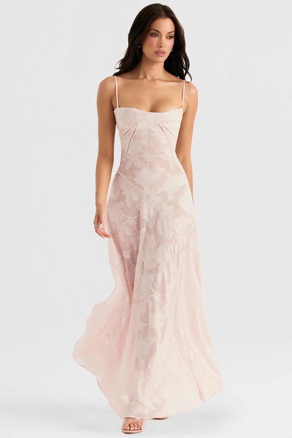 Lace-Up Wedding Guest Maxi Dress for Women