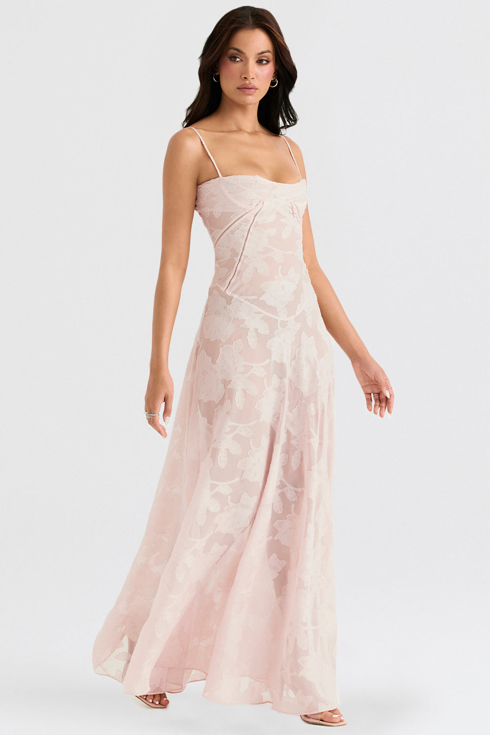 Lace-Up Wedding Guest Maxi Dress for Women