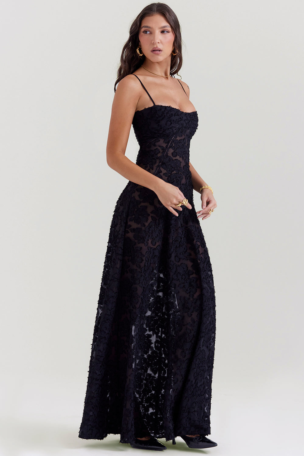 Lace-Up Wedding Guest Maxi Dress for Women