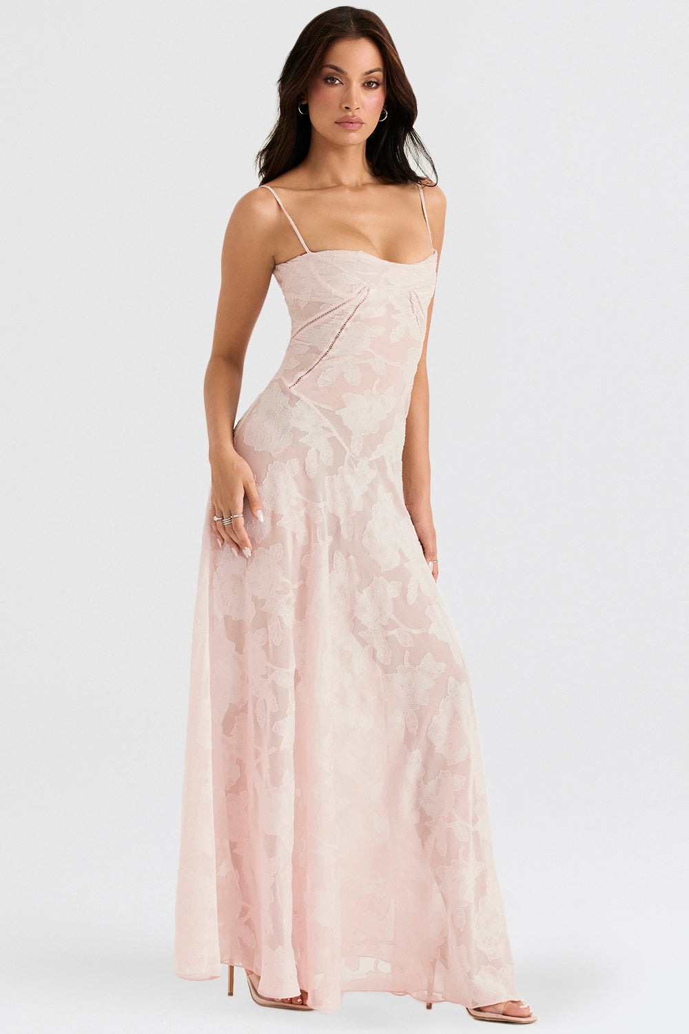 Lace-Up Wedding Guest Maxi Dress for Women