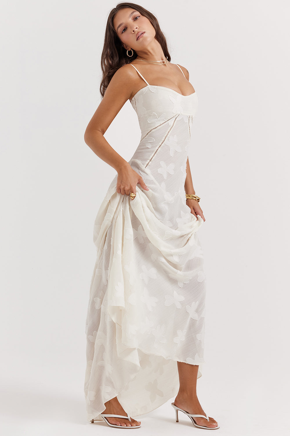 Lace-Up Wedding Guest Maxi Dress for Women