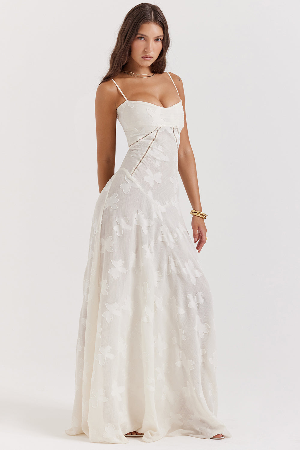 Lace-Up Wedding Guest Maxi Dress for Women