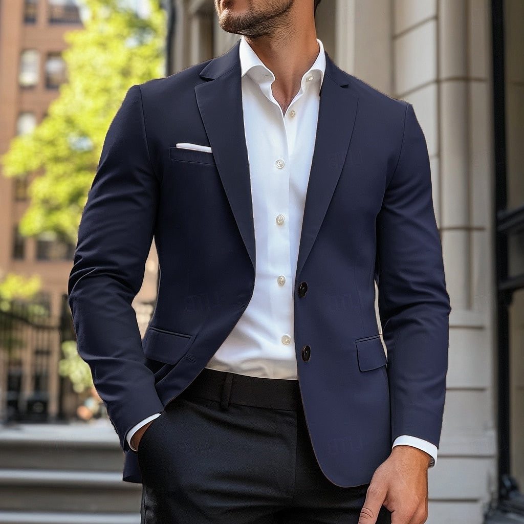 Single Breasted Blazer for Men - Navy Blue