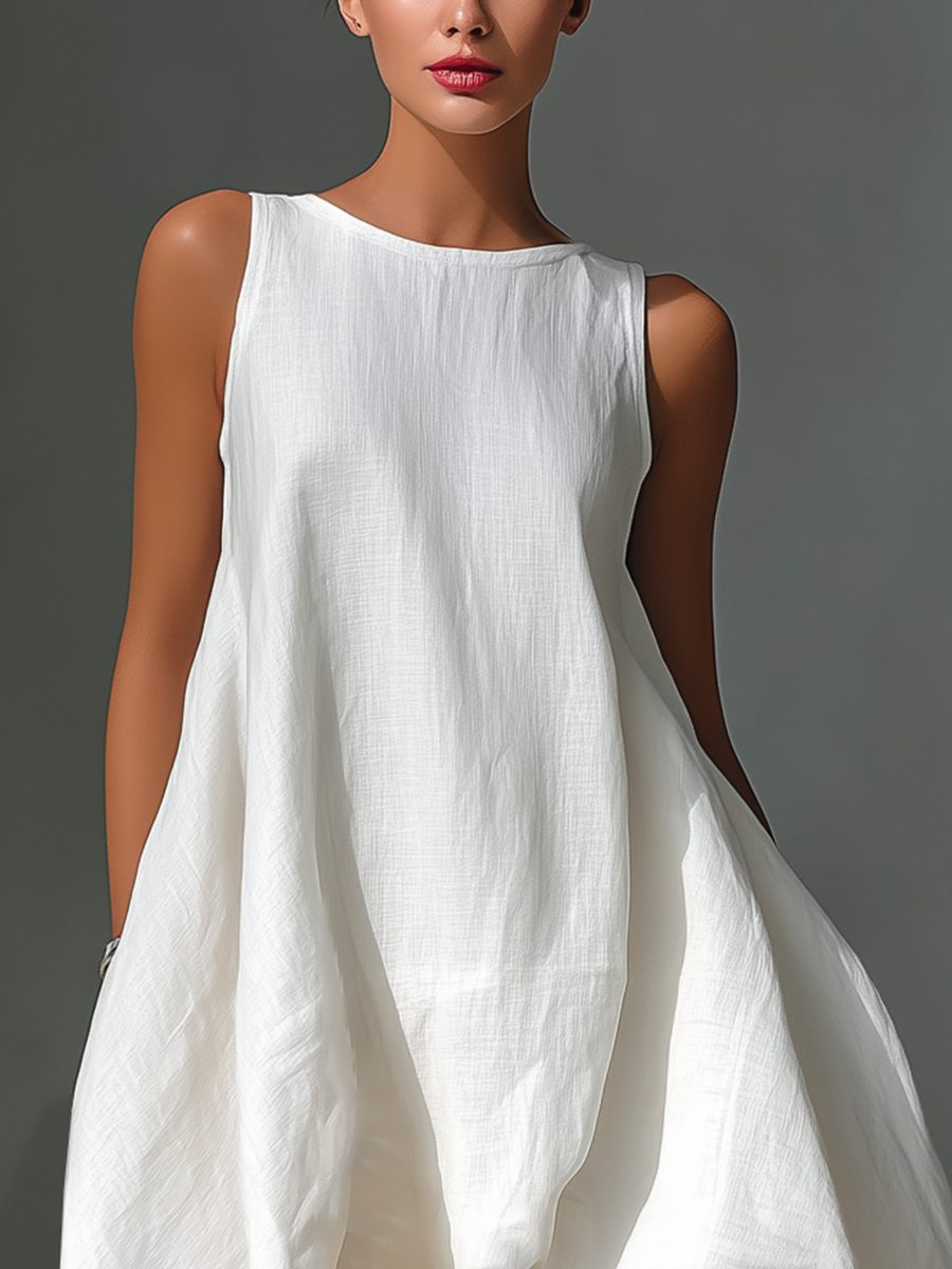 Sleeveless Asymmetric Hem Midi Dress for Women - View 6