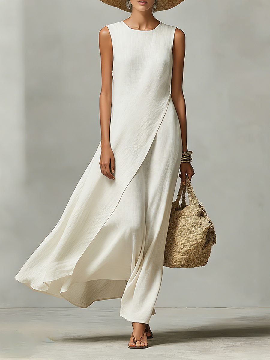 Sleeveless Asymmetric Maxi Dress for Women