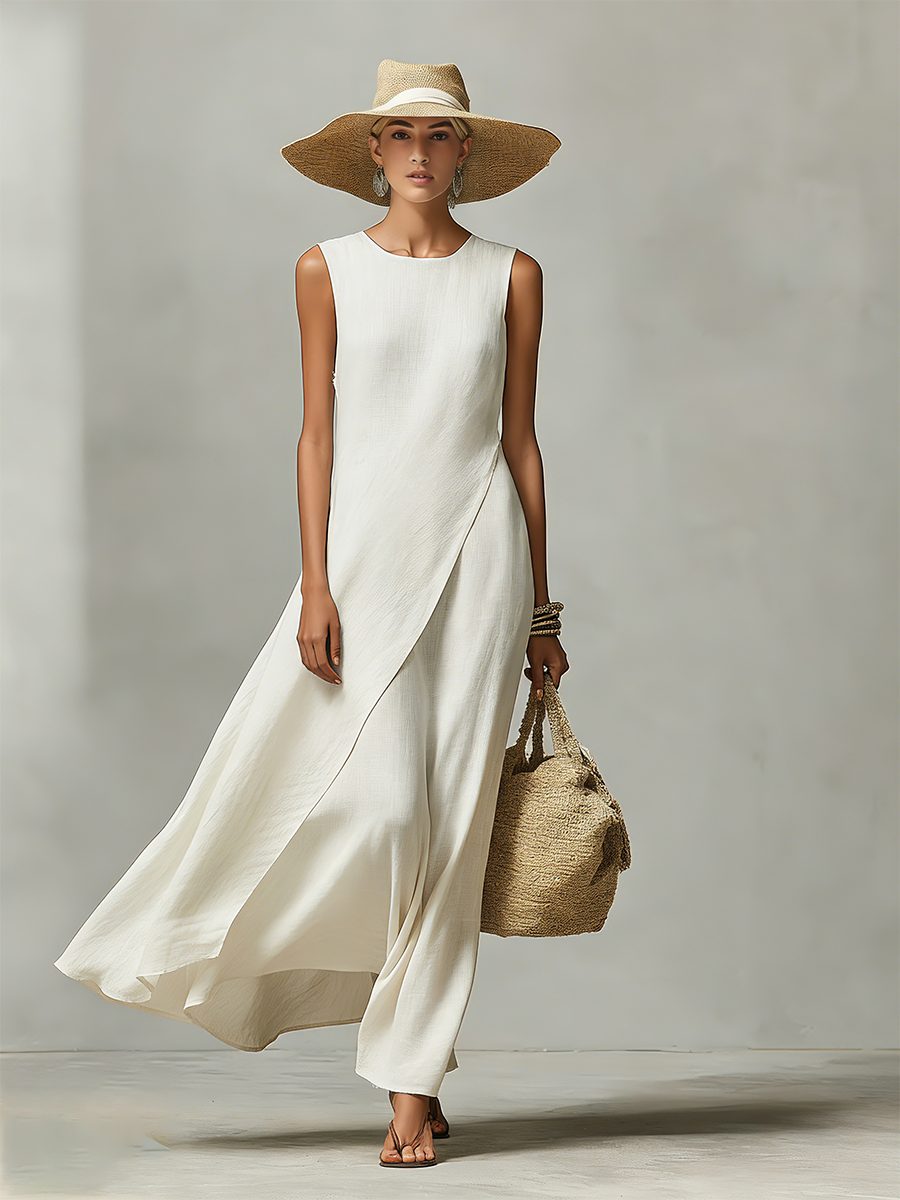 Sleeveless Asymmetric Maxi Dress for Women - View 2