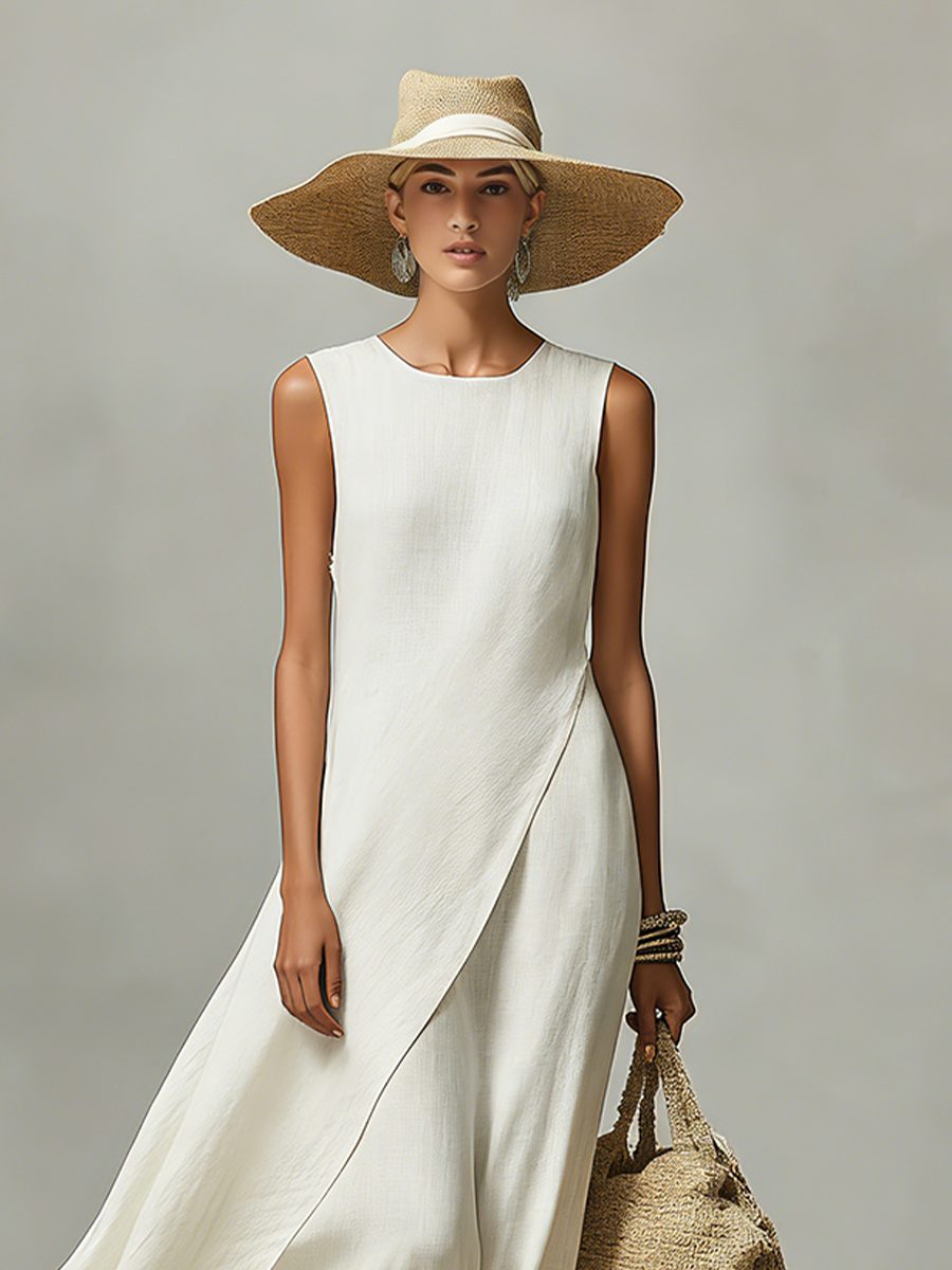 Sleeveless Asymmetric Maxi Dress for Women - View 3