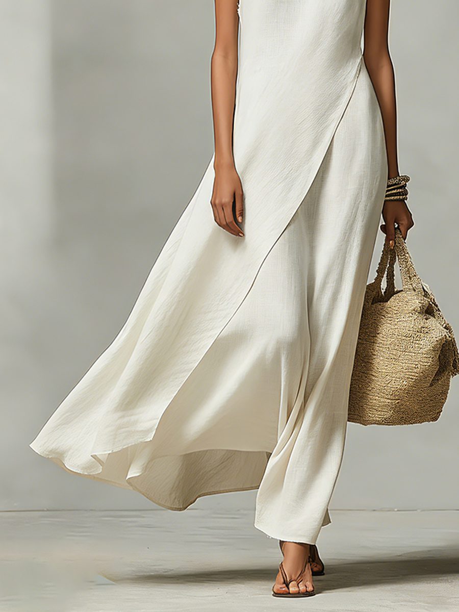 Sleeveless Asymmetric Maxi Dress for Women - View 4