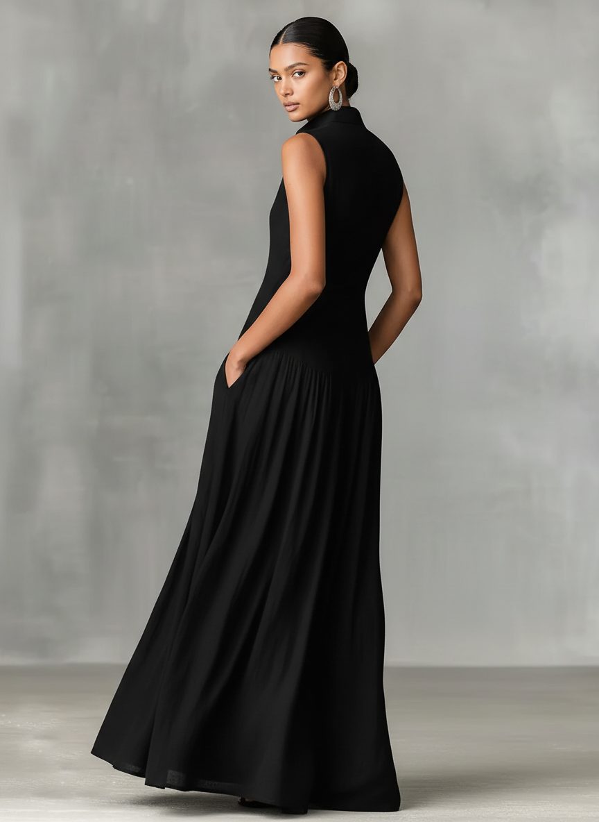 Sleeveless Button-Front Maxi Dress for Women - View 5