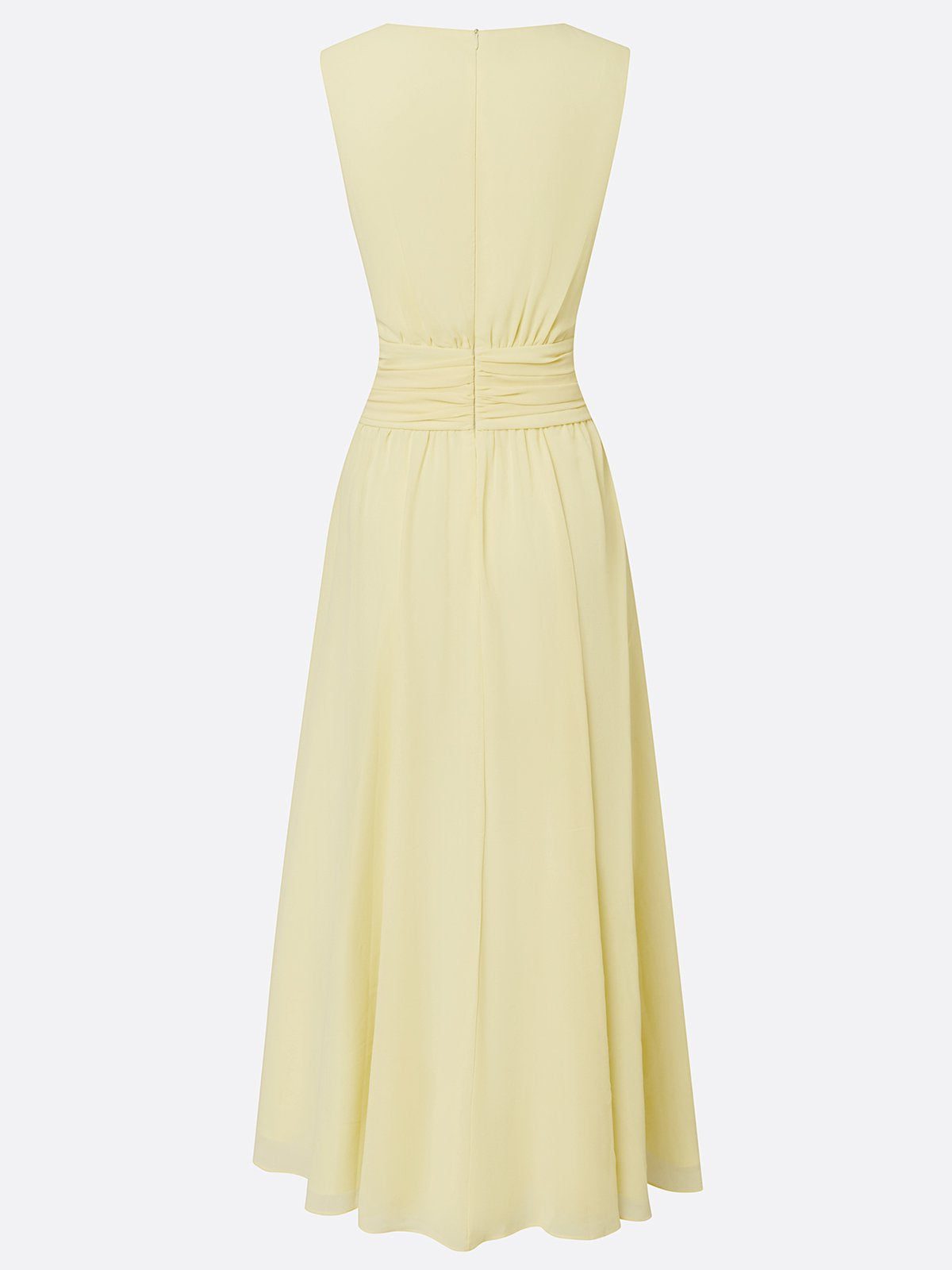 Sleeveless Ruched A-Line Wedding Guest Maxi Dress for Women - View 10