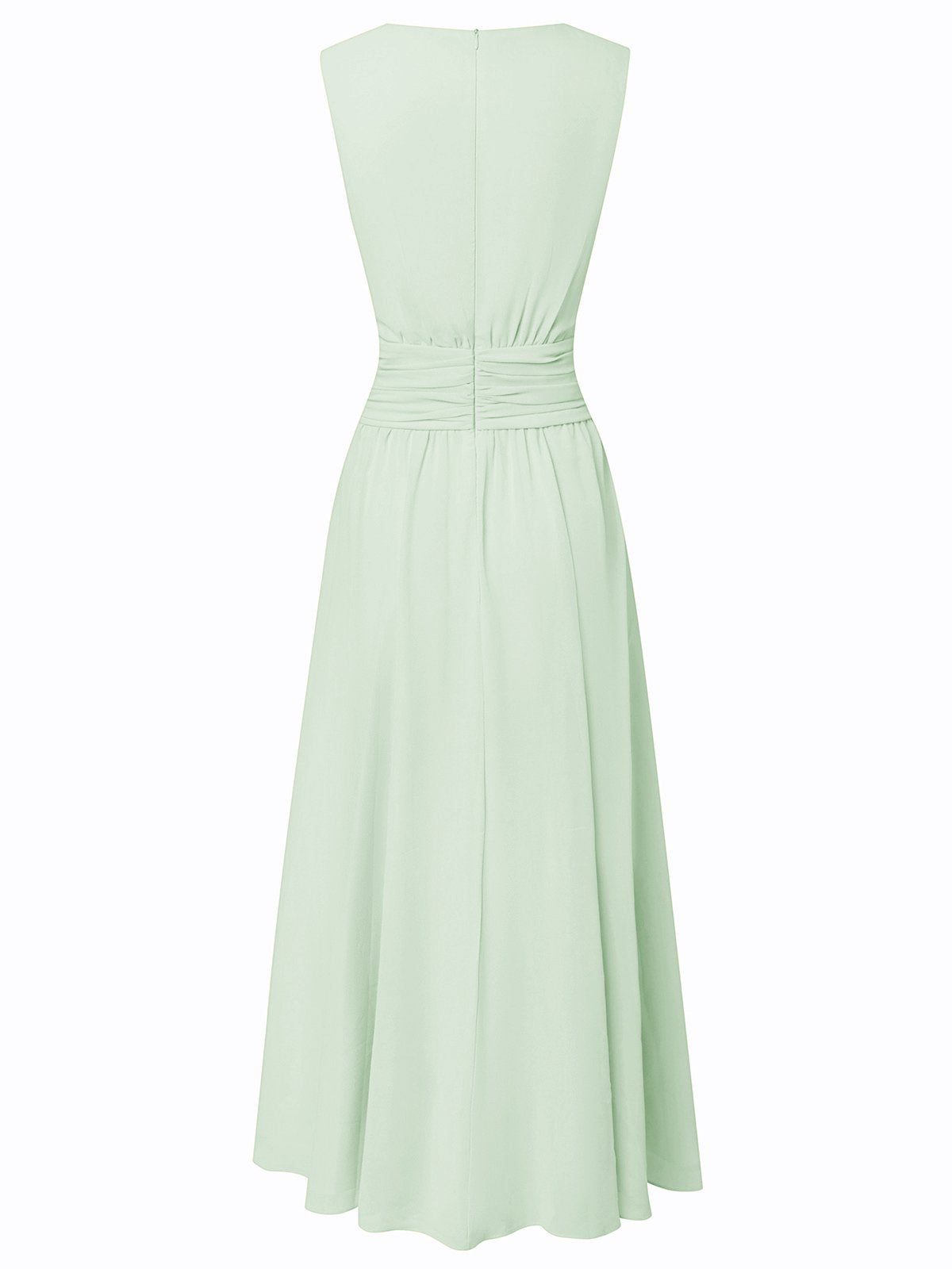 Sleeveless Ruched A-Line Wedding Guest Maxi Dress for Women - View 21