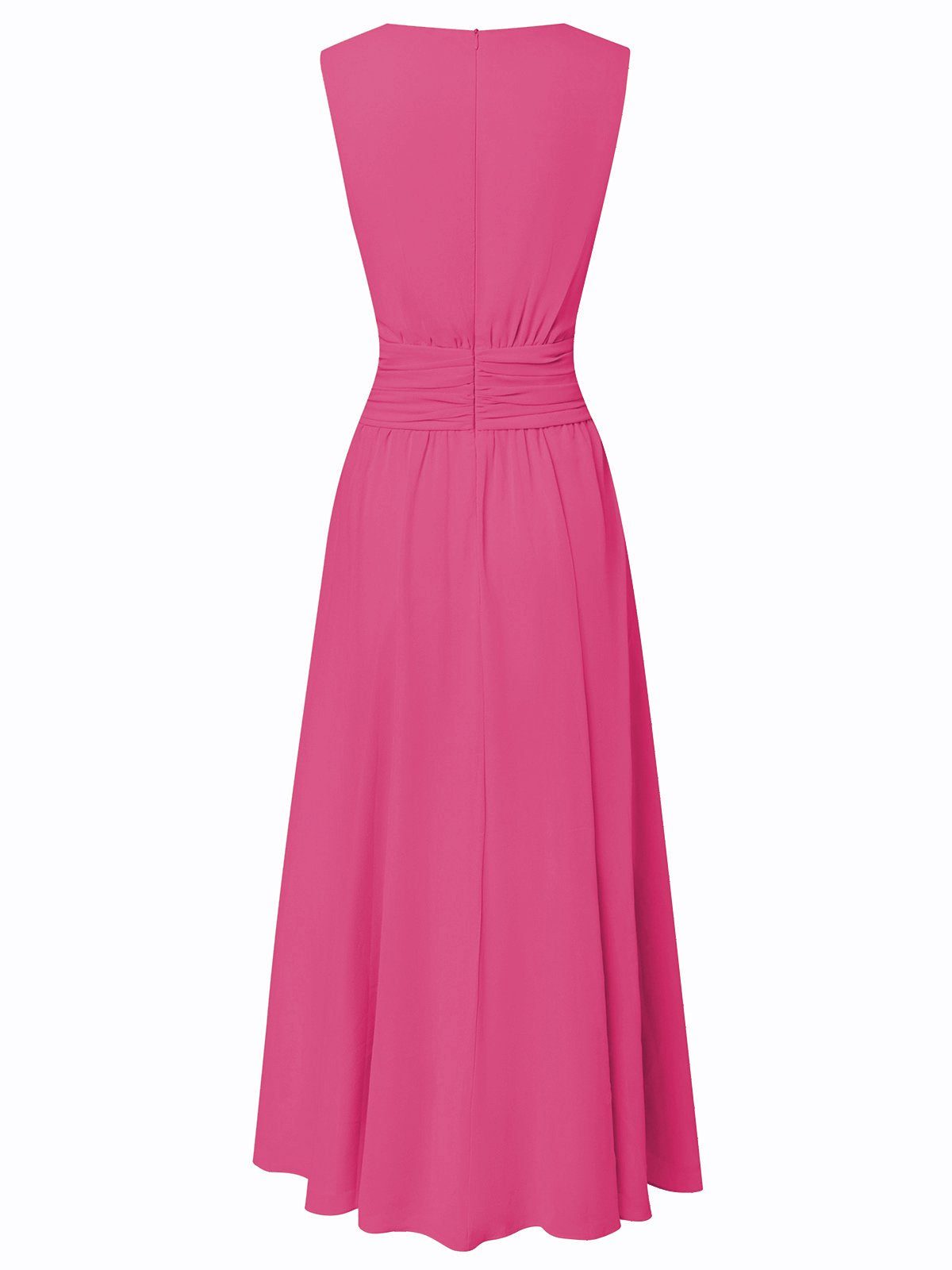 Sleeveless Ruched A-Line Wedding Guest Maxi Dress for Women - View 27