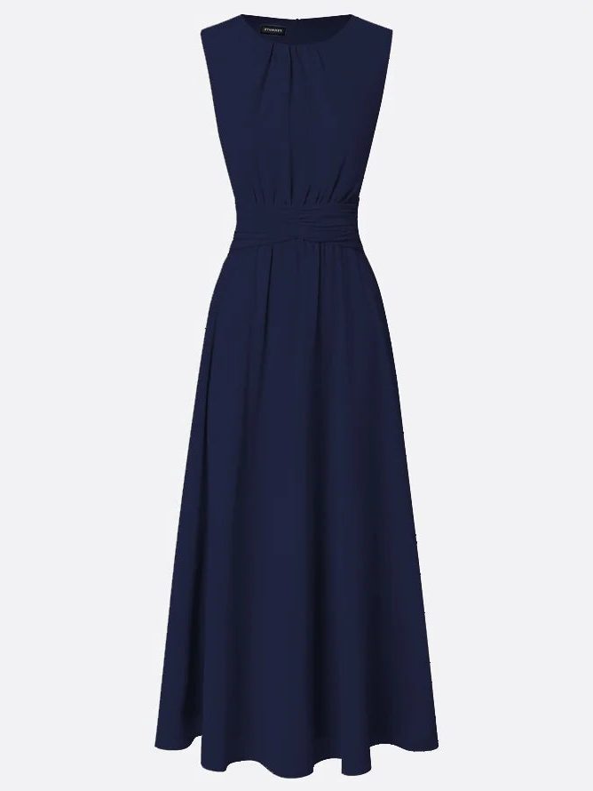 Sleeveless Ruched A-Line Wedding Guest Maxi Dress for Women - View 31