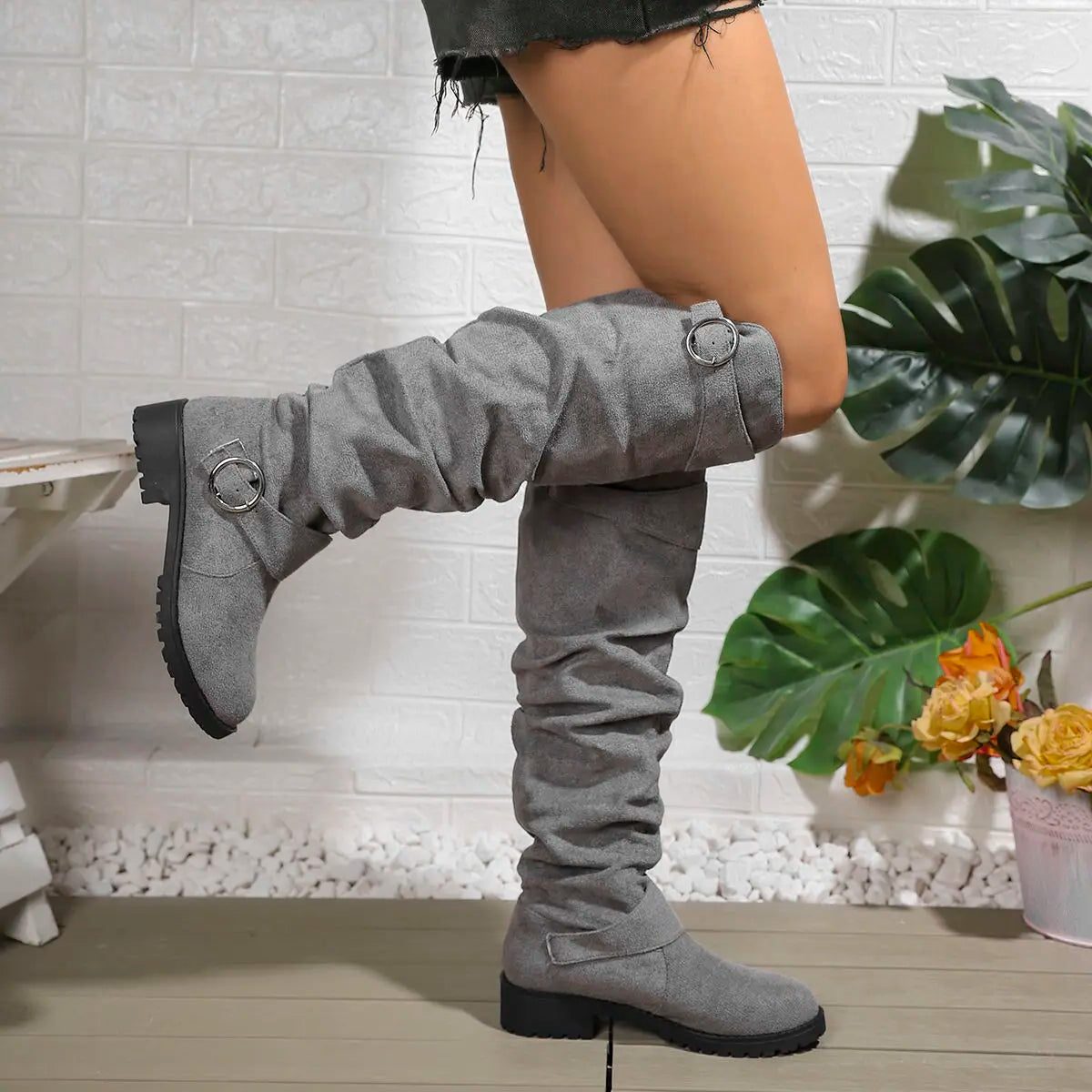 Slouchy Knee High Boots for Women