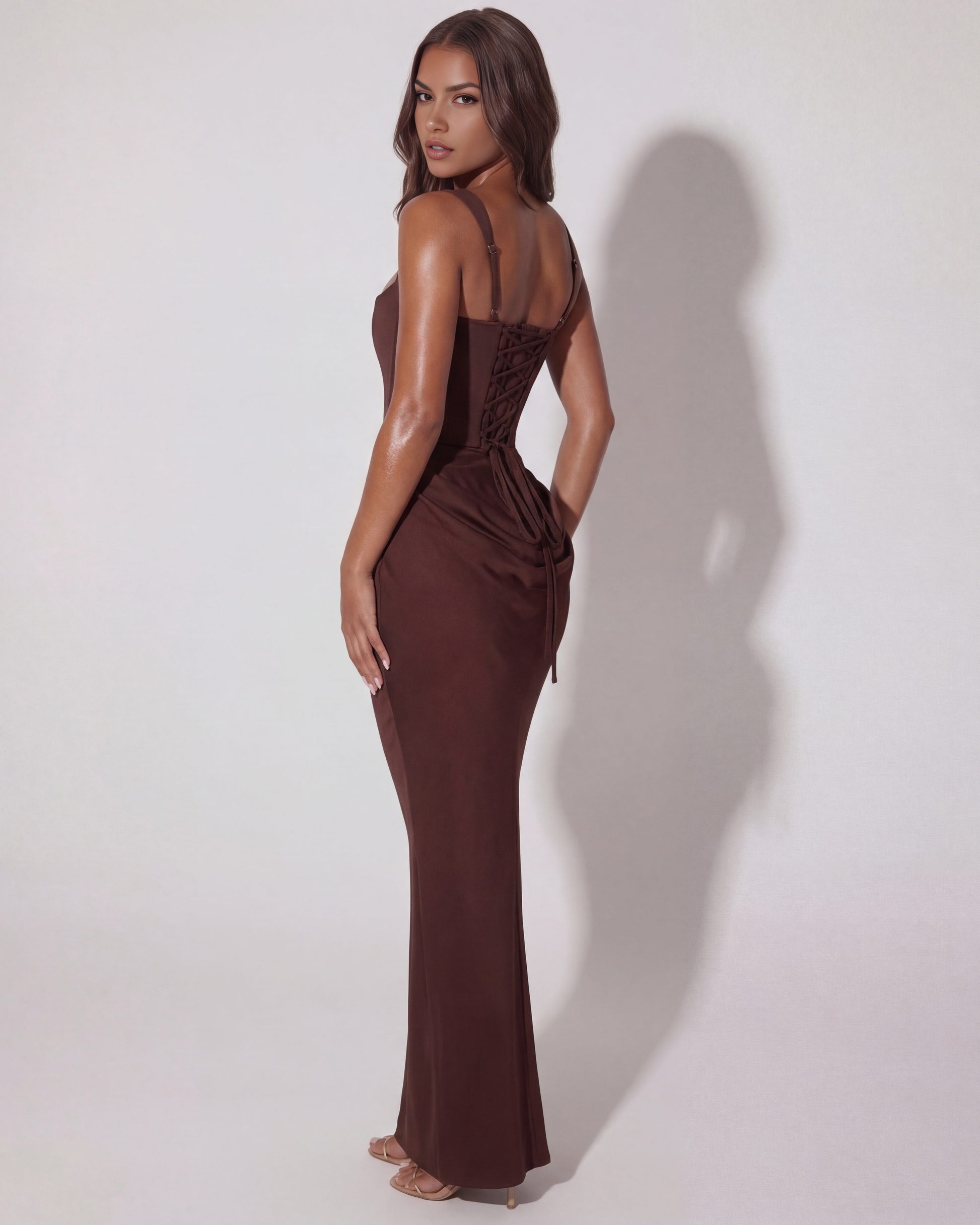 Square Neck Corset Maxi Dress for Women - View 4