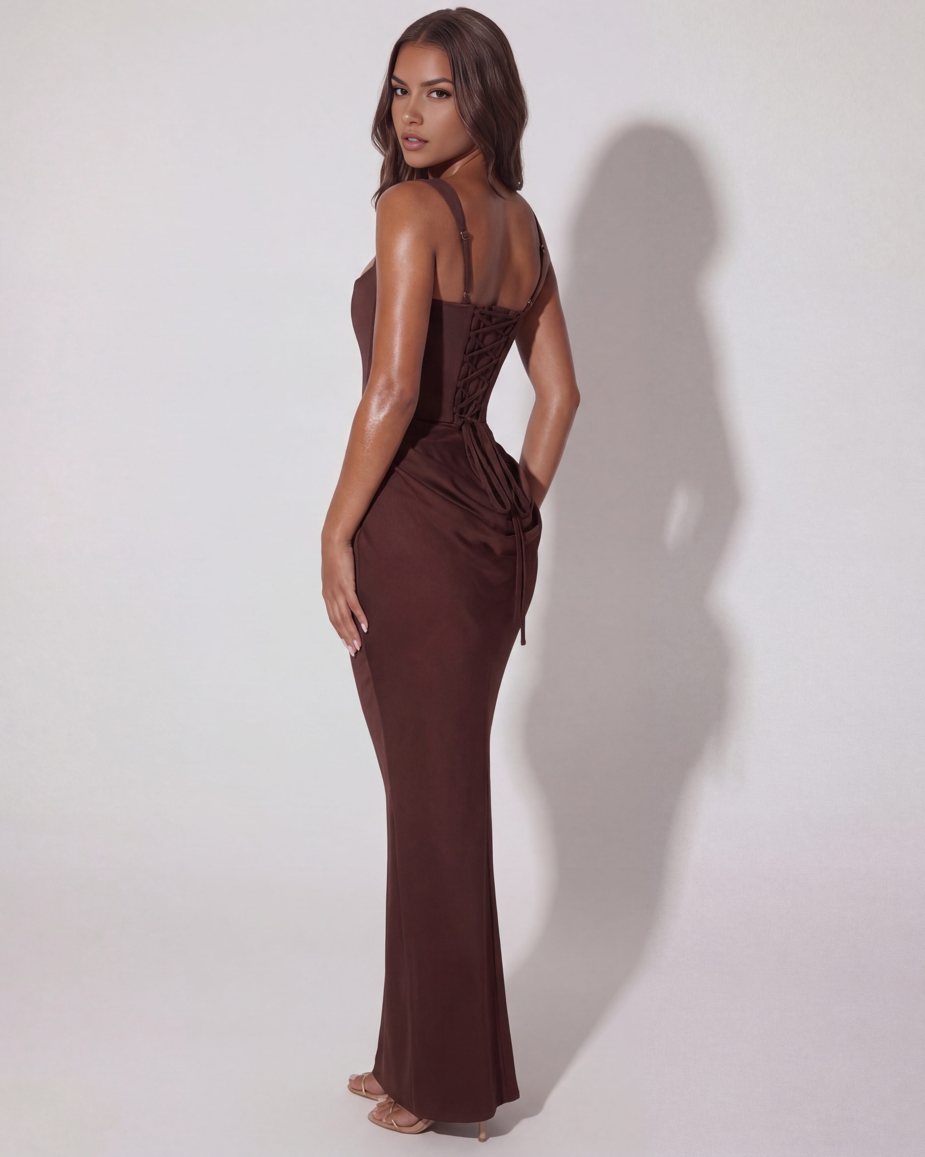 Square Neck Corset Maxi Dress for Women - View 4