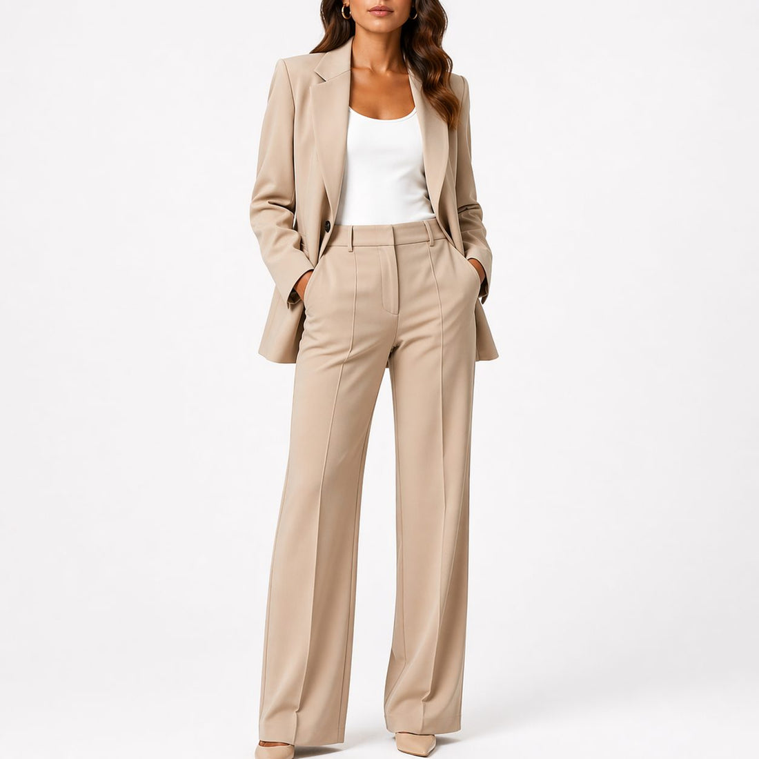 Straight Leg Blazer Set for Women