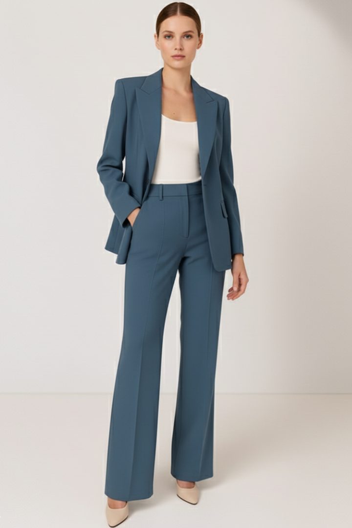 Straight Leg Blazer Suit Set for Women