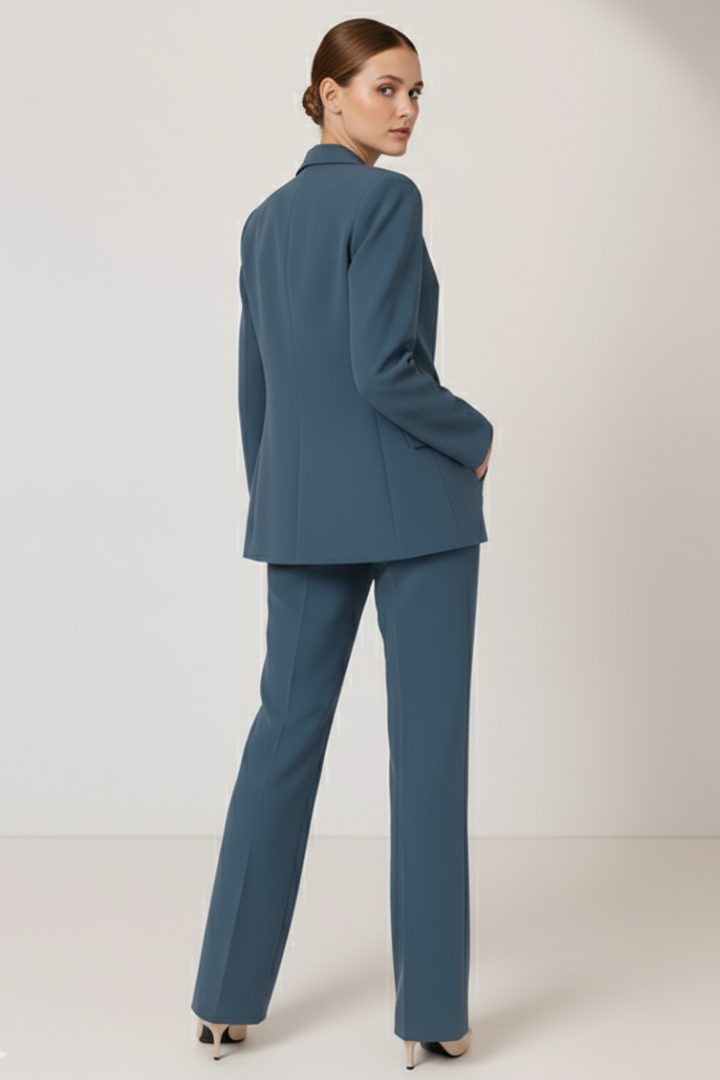 Straight Leg Blazer Suit Set for Women - View 2