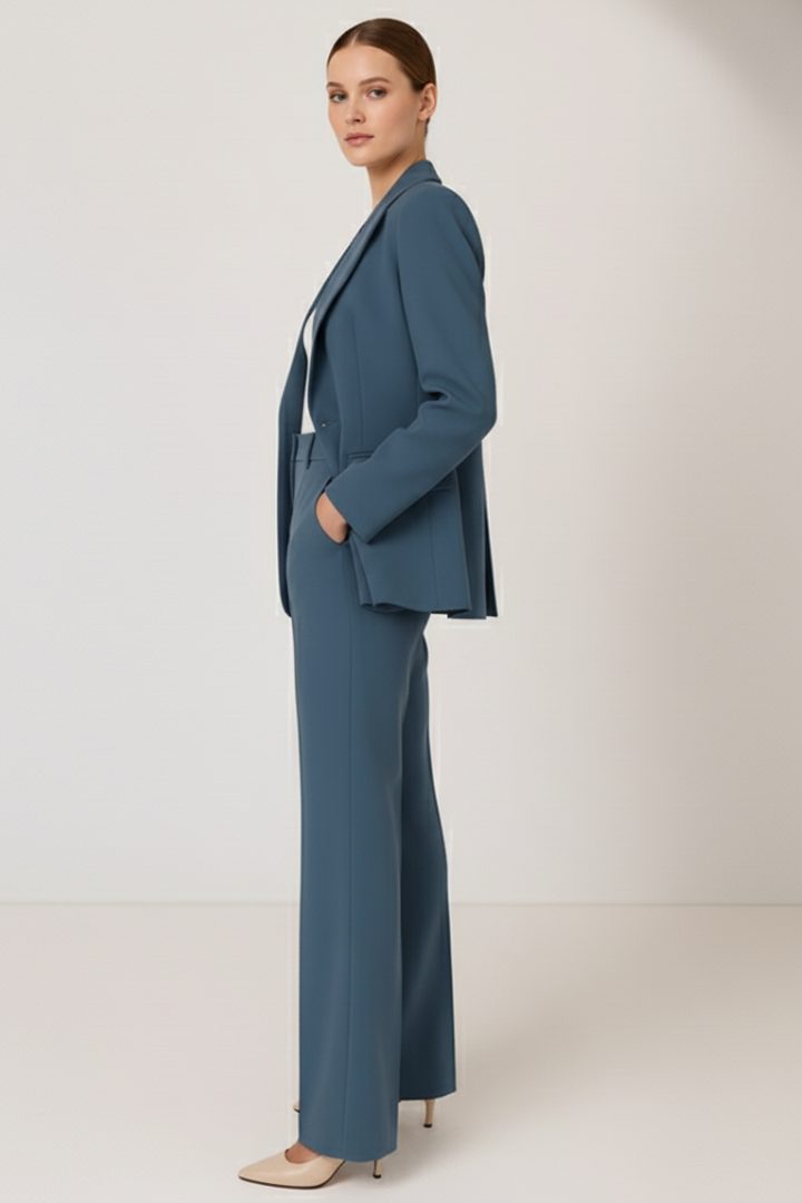 Straight Leg Blazer Suit Set for Women - View 3