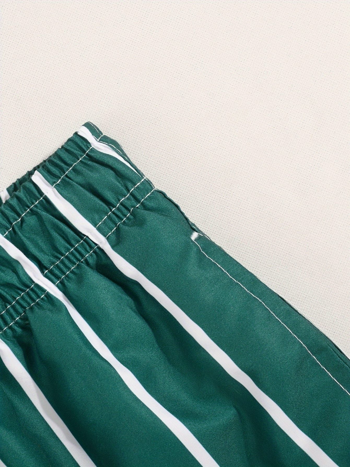 Striped Swim Shorts with Drawstring Waist for Men - View 10