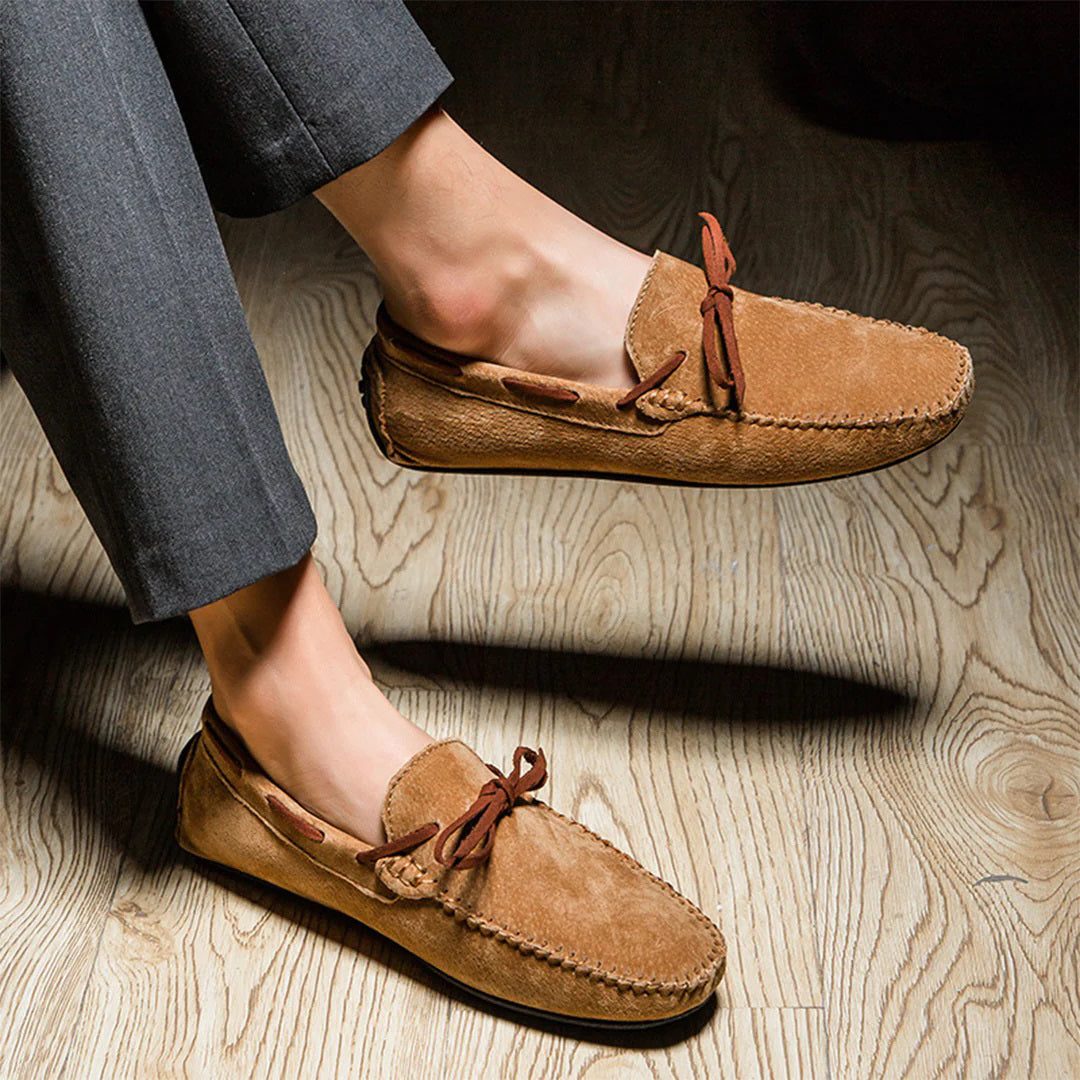 Suede Lace-Up Driving Loafers for Men - View 4