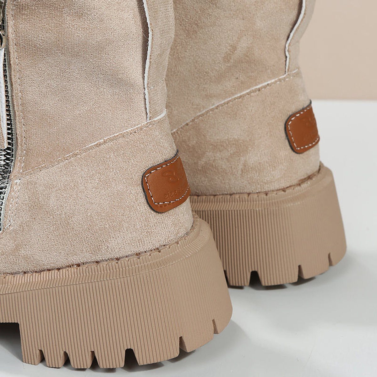 Suede Slip-On Platform Ankle Boots for Women - View 6