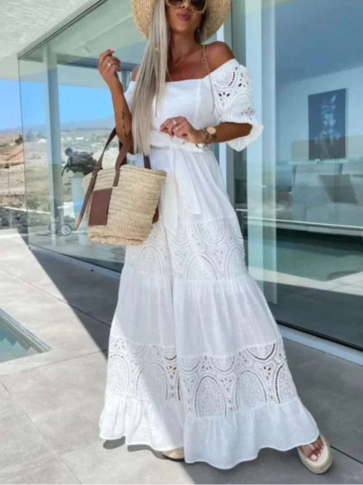 Off-Shoulder Maxi Ibiza Dress for Women