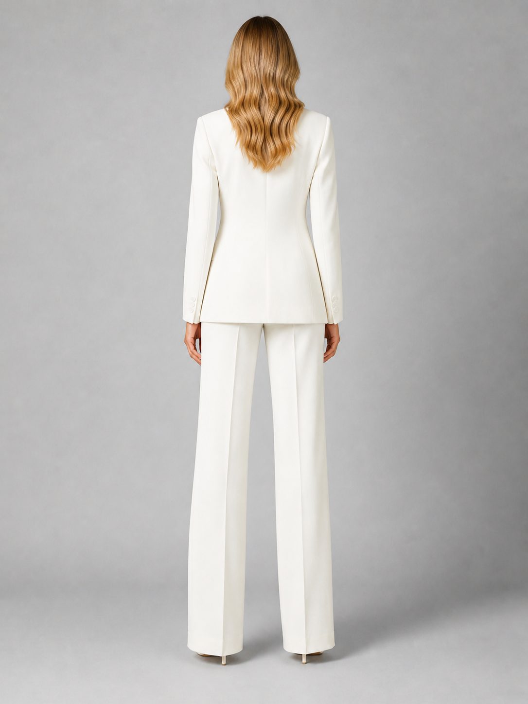 Tailored Blazer and Wide-Leg Trousers Set for Women - View 2