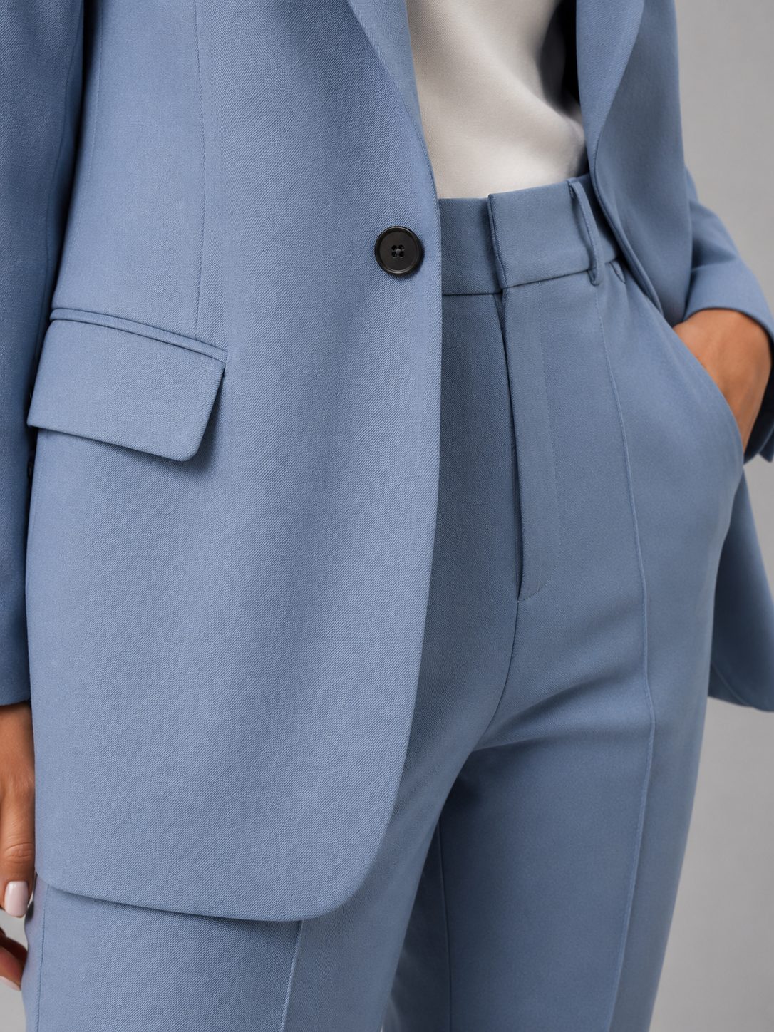 Tailored High-Waist Straight Leg Suit Set for Women - View 2