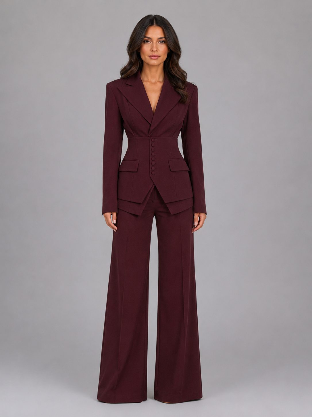 Tailored Wide-Leg Suit Set for Women