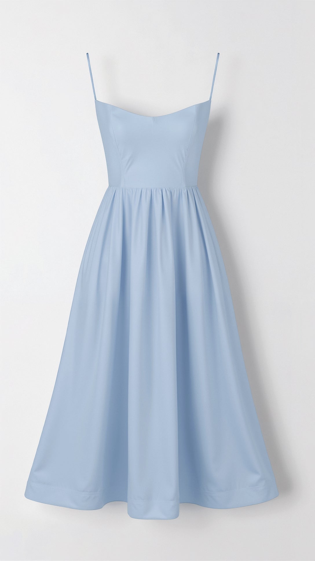 Sweetheart Neck Midi Dress with Thin Straps for Women