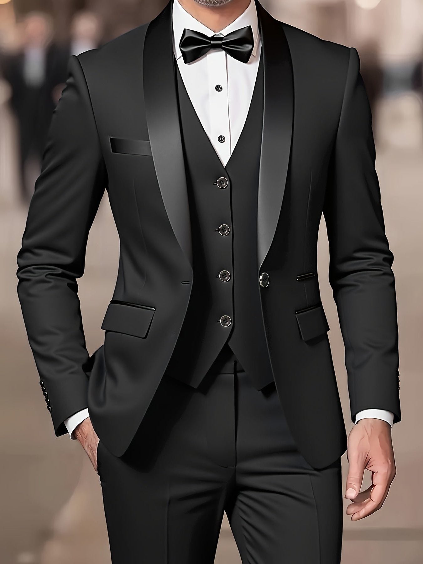 Three-Piece Double-Breasted Blazer Suit for Men - View 3