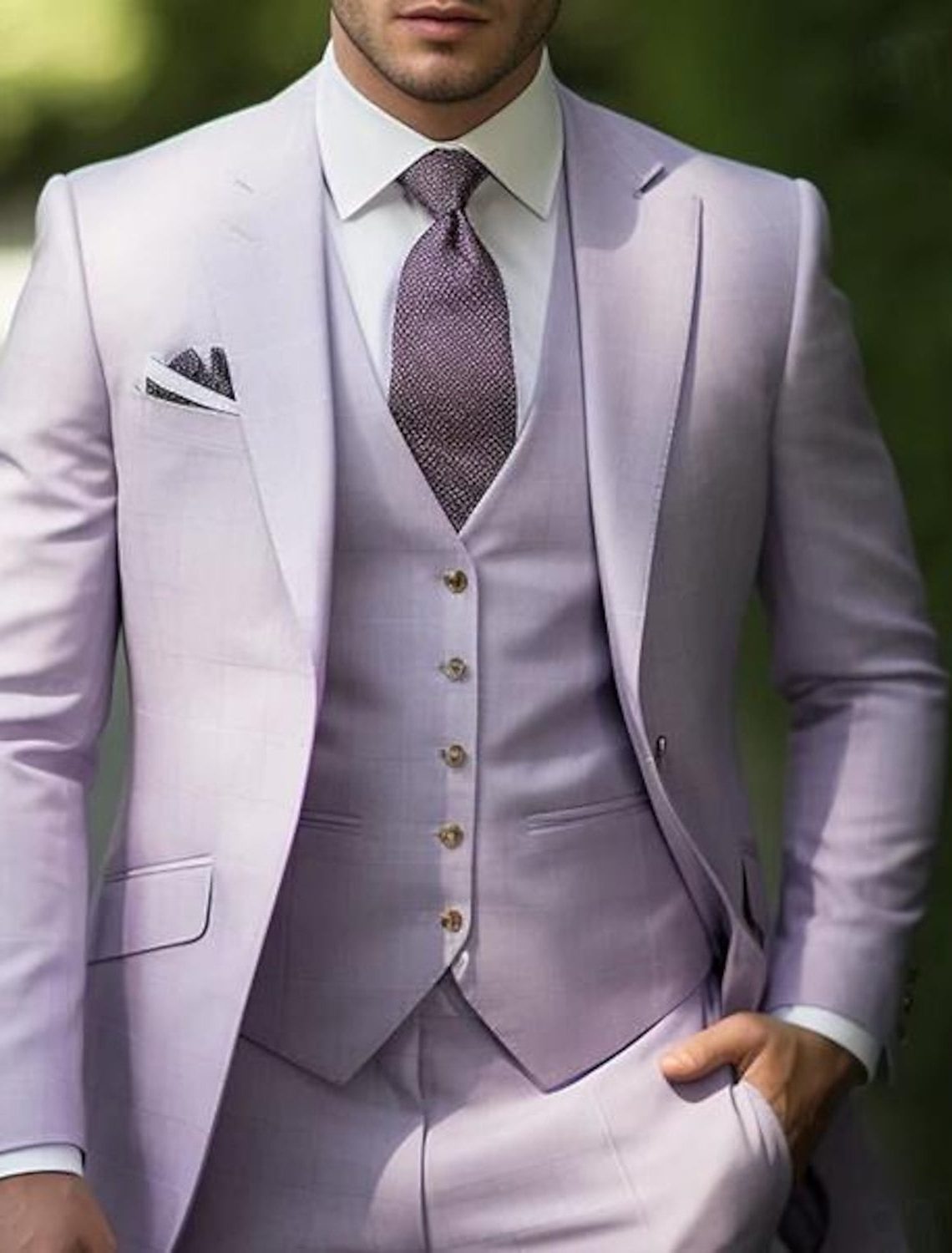 Three-Piece Single-Breasted Suit for Men