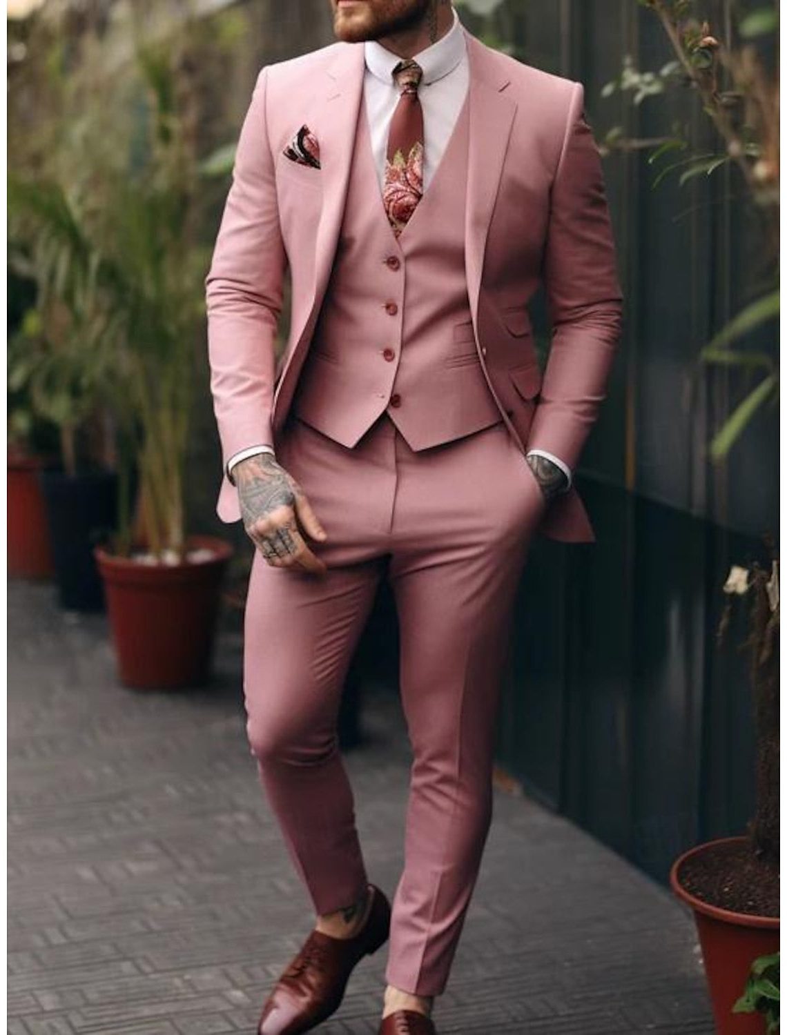 Three-Piece Single-Breasted Suit for Men - View 3